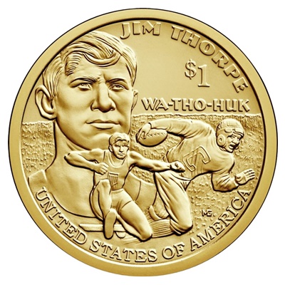 2018 Native American $1 Coin - James Francis 'Jim' Thorpe (D)